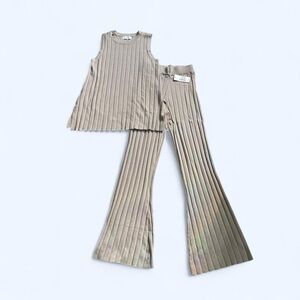 Petal & Pup Taupe Ribbed Knit Set